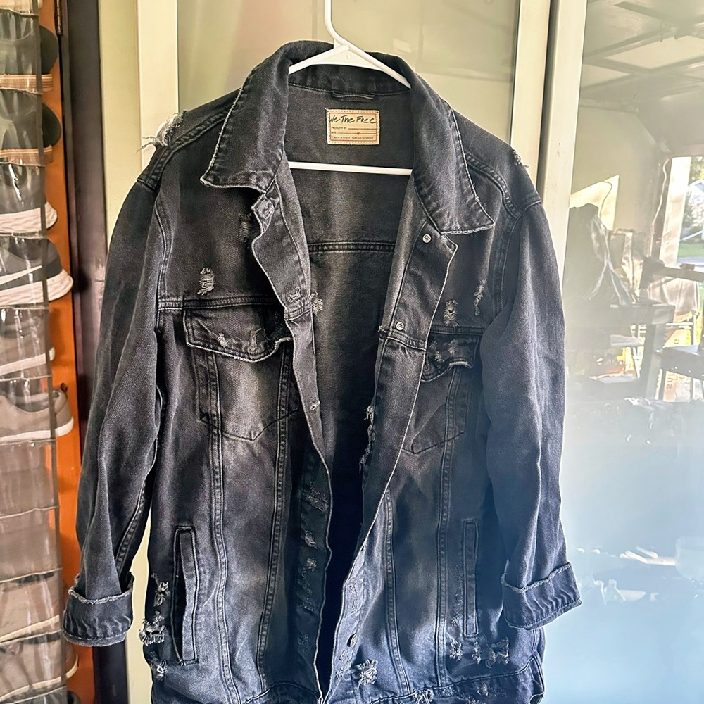 We The Free Charcoal Denim Jacket
